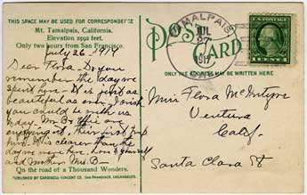 postcard back