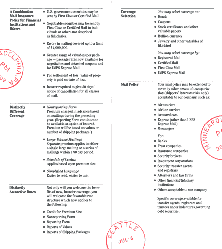 Mail insurance brochure inside